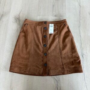Abercrombie & Fitch Tan Button-Front Mini Skirt